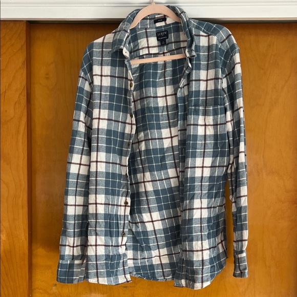 J. Crew Other - J. Crew Men’s Navy and Cream Plaid Flannel Button Down